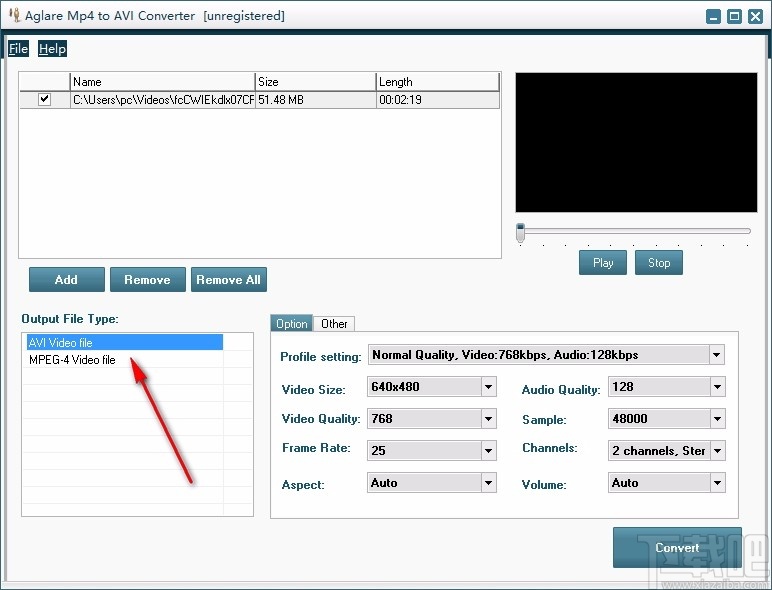Aglare Mp4 to AVI Converter(mp4转avi转换器)