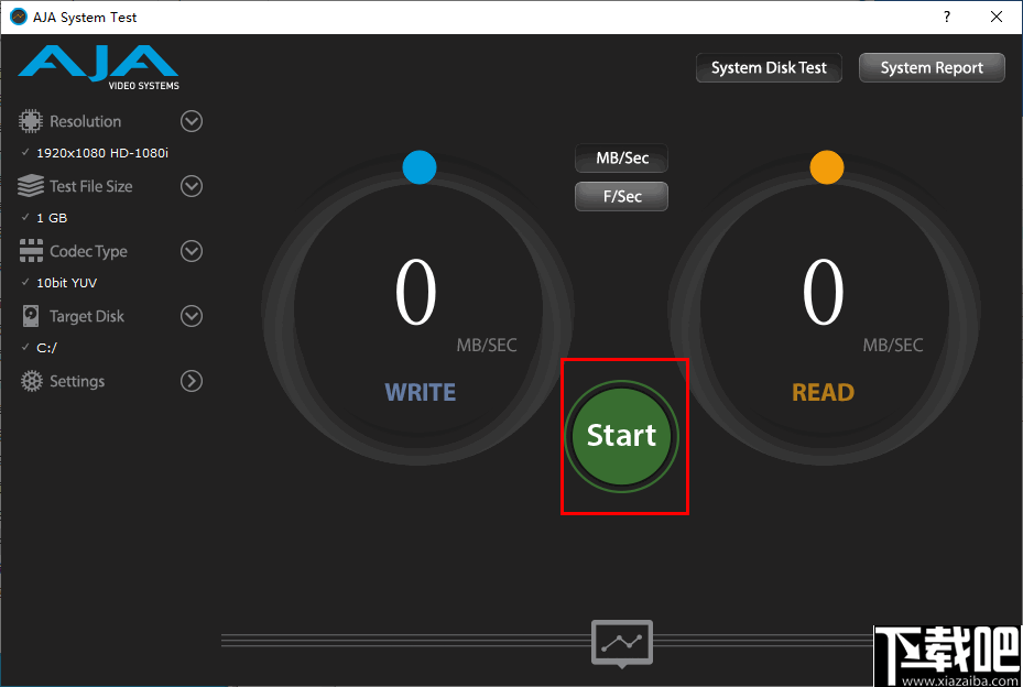 AJA System Test(硬盘测速工具)