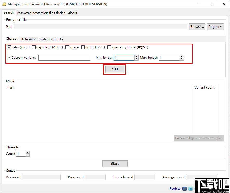 Manyprog Zip Password recover(密码恢复软件)