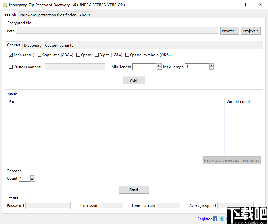 Manyprog Zip Password recover(密码恢复软件)