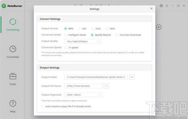 NoteBurner Spotify Music Converter(音频格式转换)