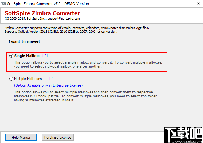 SoftSpire Zimbra Converter(Zimbra转换器)