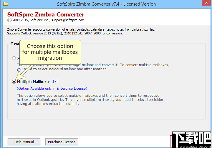 SoftSpire Zimbra Converter(Zimbra转换器)