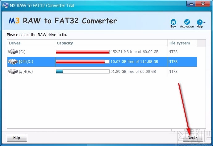 M3 RAW To FAT32 Converter(硬盘驱动器修复工具)