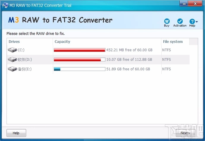 M3 RAW To FAT32 Converter(硬盘驱动器修复工具)