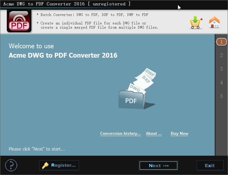 Acme DWG to PDF Converter转换PDF文件的操作方法