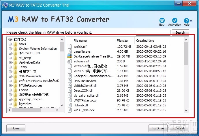 M3 RAW To FAT32 Converter(硬盘驱动器修复工具)