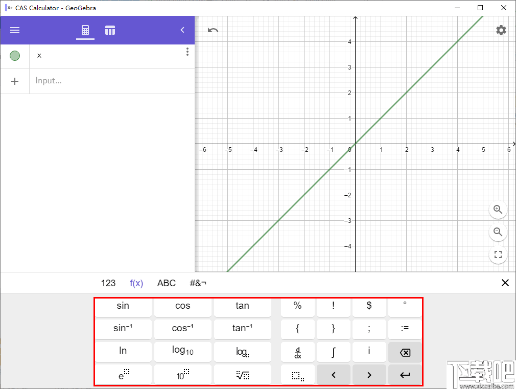 GeoGebra CAS计算器