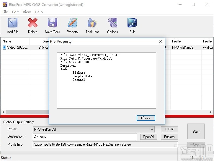 Bluefox MP3 OGG Converter(MP3/OGG音频格式转换)