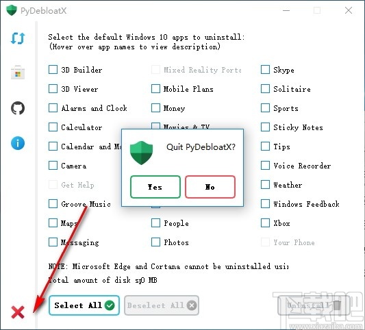 PyDebloatX(卸载win10默认应用)