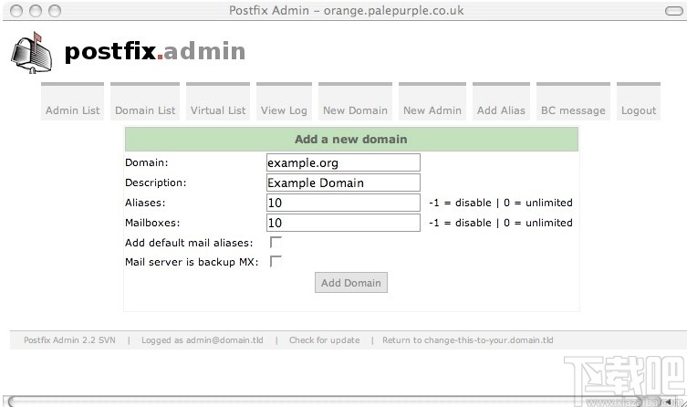 Postfix Admin(Web管理工具)