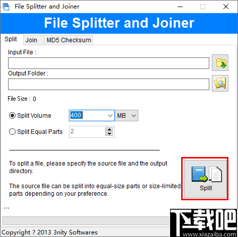 File Splitter and Joiner(文件分割合并工具)