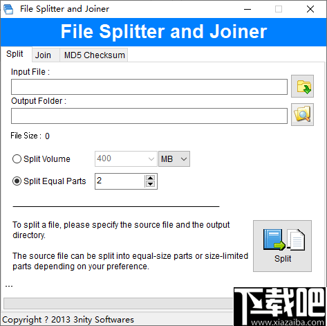 File Splitter and Joiner(文件分割合并工具)