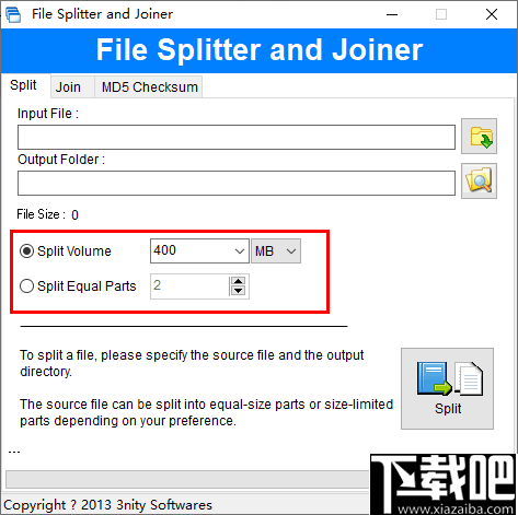 File Splitter and Joiner(文件分割合并工具)