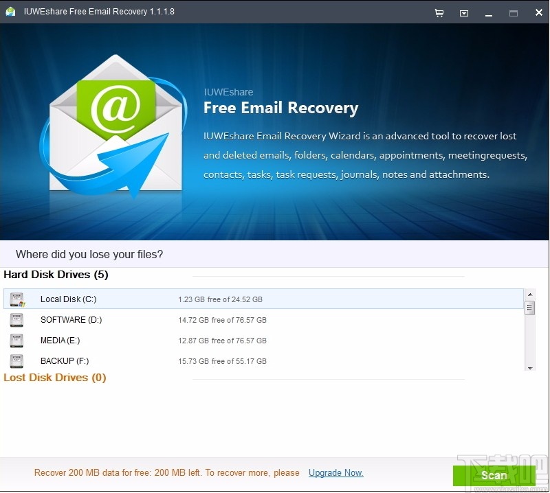 IUWEshare Free Email Recovery(电子邮件恢复工具)