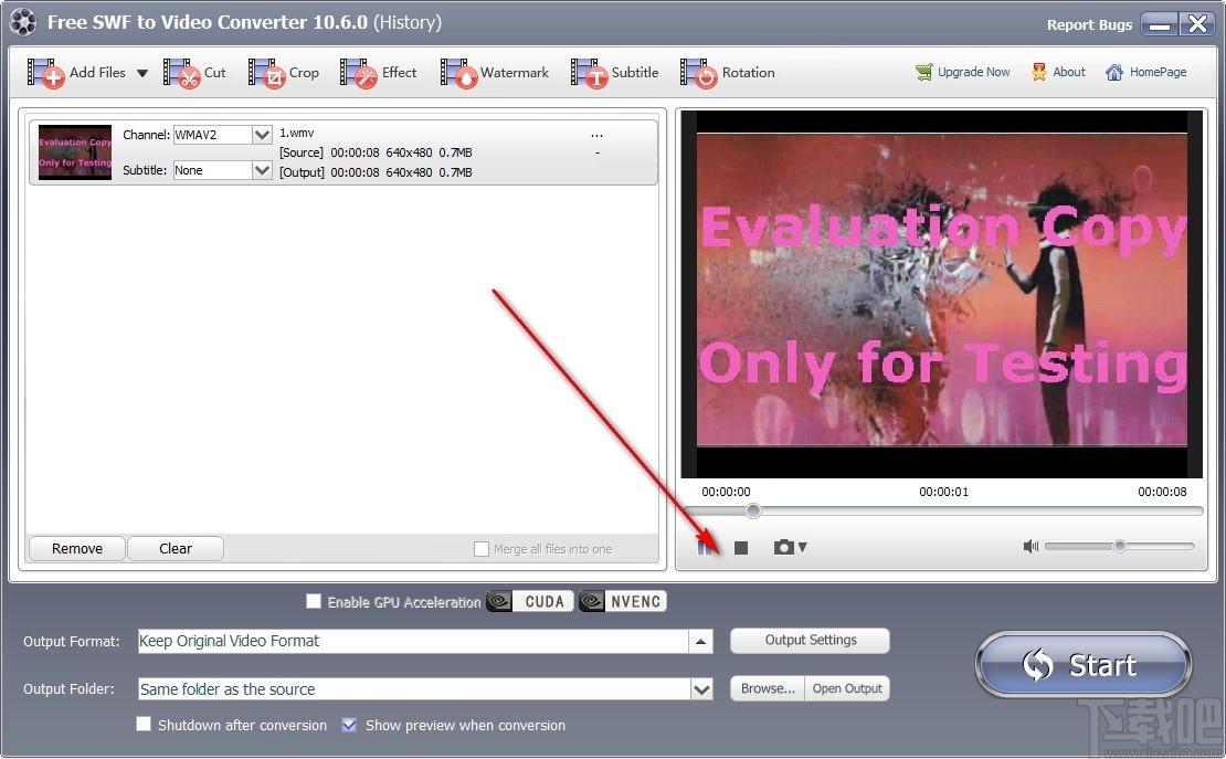 Free SWF to Video Converter(免费Swf到视频转换器)