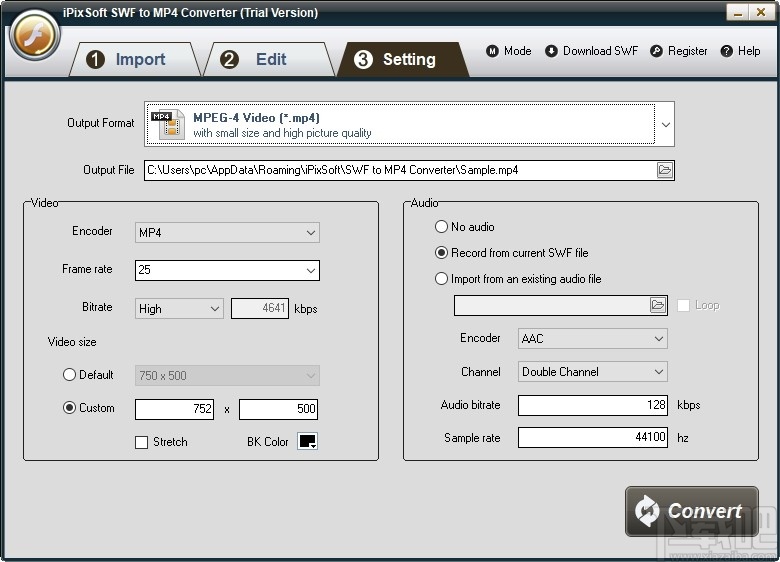 iPixSoft SWF to MP4 Converter(SWF转MP4软件)