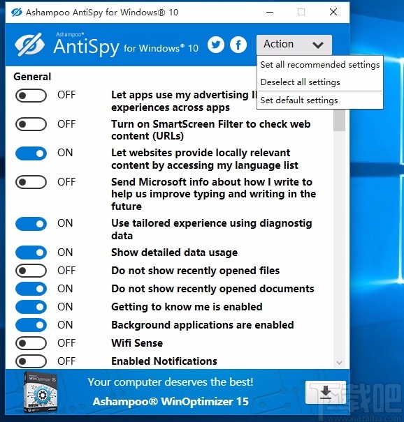 Ashampoo AntiSpy for Windows 10(Win10辅助工具)