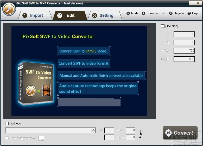 iPixSoft SWF to MP4 Converter(SWF转MP4软件)