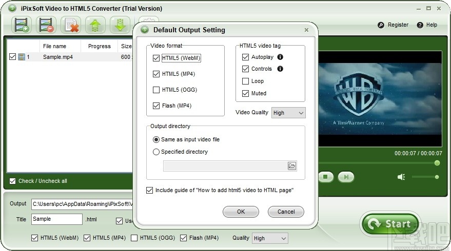 iPixSoft Video to HTML5 Converter(HTML5视频转换器)