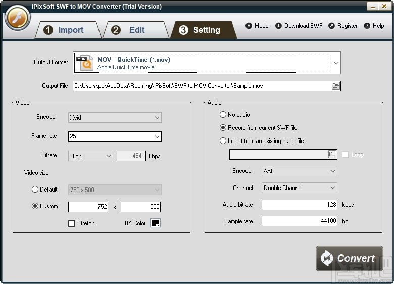 iPixSoft SWF to MOV Converter(SWF转MOV软件)