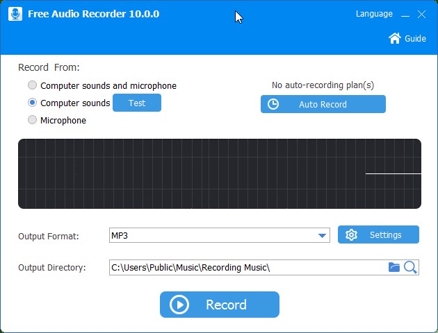 Free Audio Recorder设置快捷键的方法