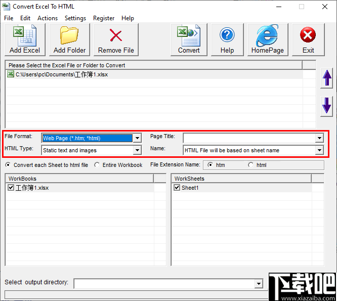 Convert Excel to HTML(Excel转HTML工具)