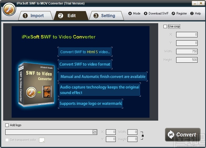 iPixSoft SWF to MOV Converter(SWF转MOV软件)