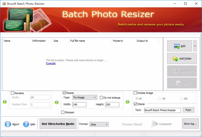 Boxoft Batch Photo Resizer批量修改图片名称的方法