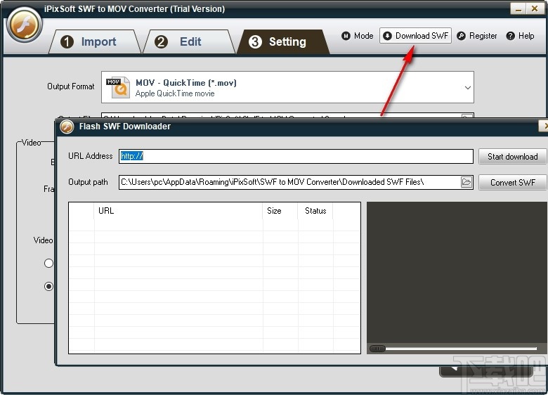 iPixSoft SWF to MOV Converter(SWF转MOV软件)