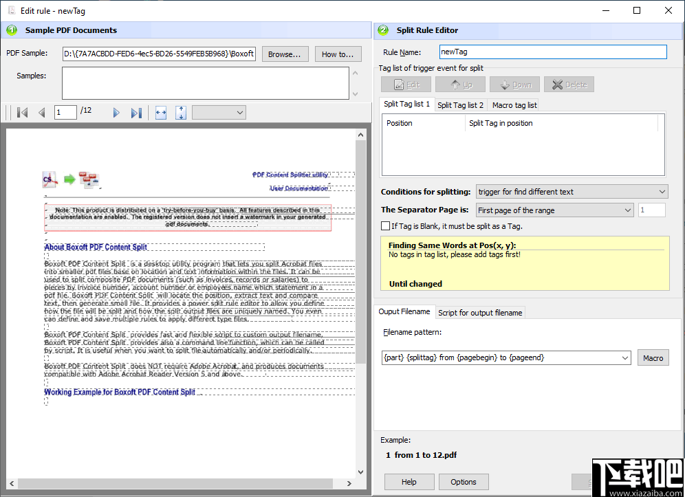 Boxoft PDF Content Split(pdf文件分割器)