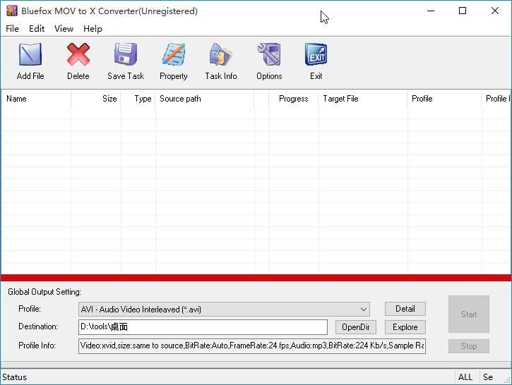 Bluefox MOV to X Converter设置默认输出路径的方法