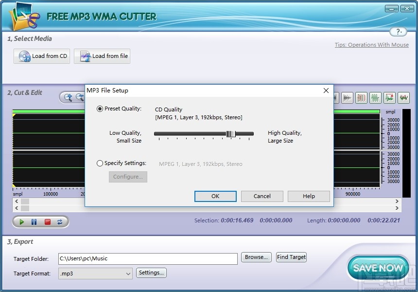 Free MP3 WMA Cutter(免费MP3/WMA剪切软件)