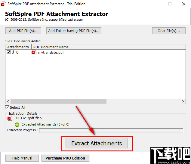 SoftSpire pdf Attachment Extractor(PDF附件提取软件)