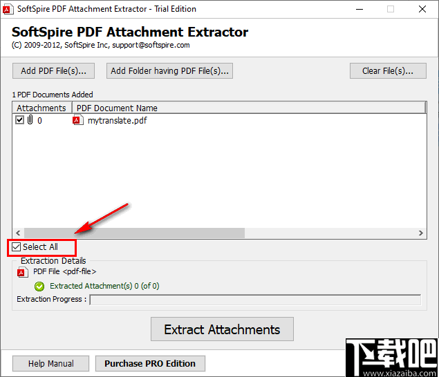 SoftSpire pdf Attachment Extractor(PDF附件提取软件)