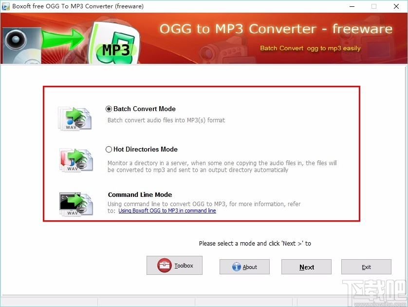 Boxoft free Ogg to MP3 Converter(Ogg到MP3转换器)