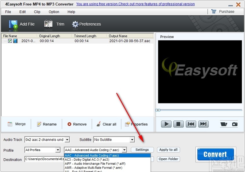 4Easysoft Free MP4 to MP3 Converter(视频转音频)