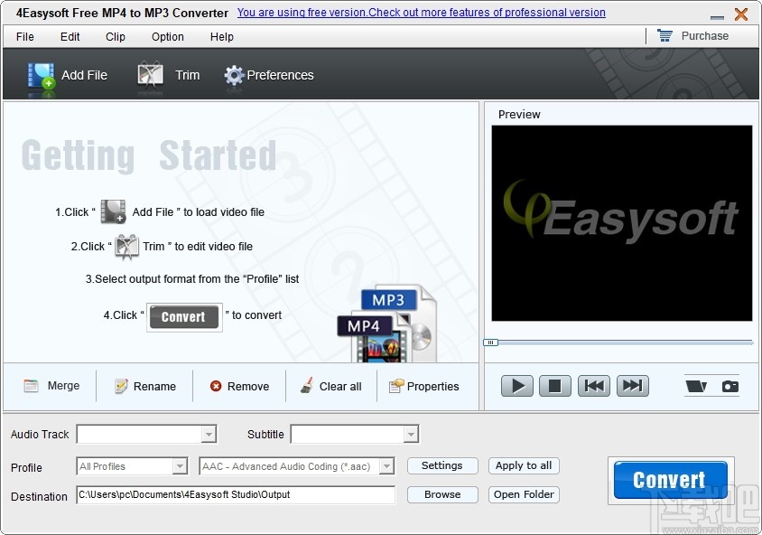 4Easysoft Free MP4 to MP3 Converter(视频转音频)