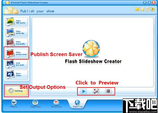 iPixSoft flash ScreenSaver Maker(屏幕保护动画制作软件)