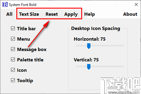 System Font Bold(系统字体设置之图标间距设置工具)