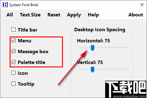 System Font Bold(系统字体设置之图标间距设置工具)