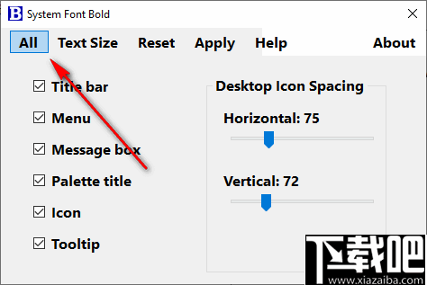 System Font Bold(系统字体设置之图标间距设置工具)