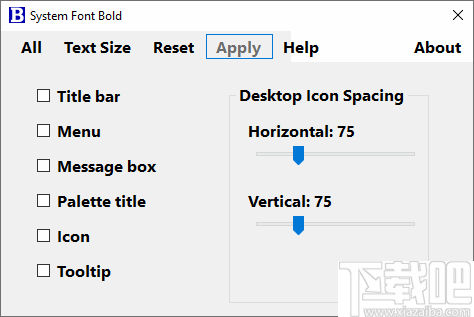 System Font Bold(系统字体设置之图标间距设置工具)