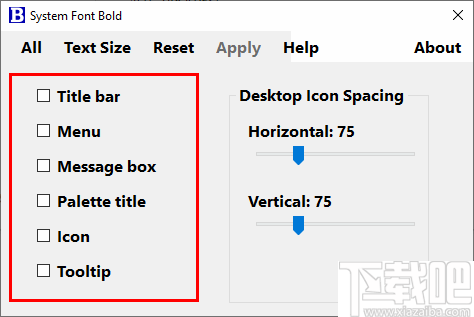 System Font Bold(系统字体设置之图标间距设置工具)