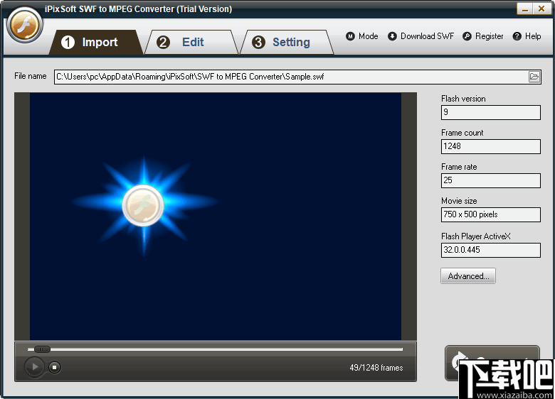 iPixSoft SWF to MPEG Converter(SWF转换为MPEG)