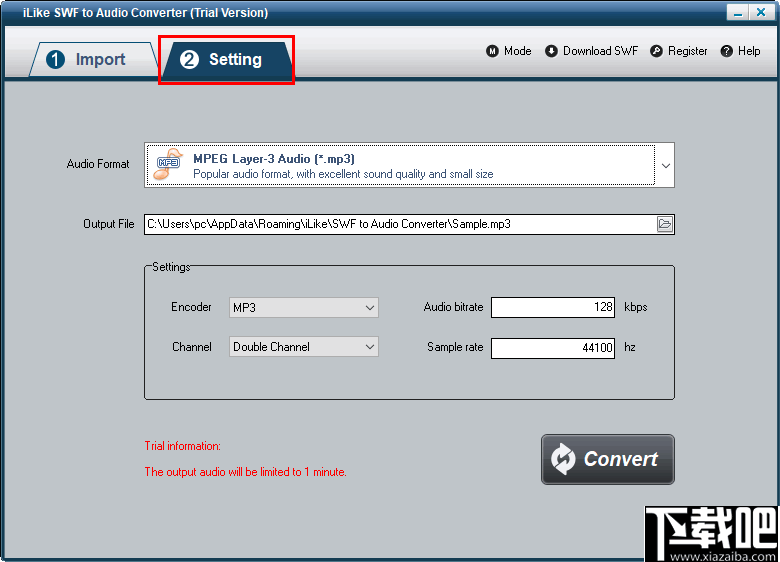 iLike SWF to Audio Converter(SWF转音频工具)