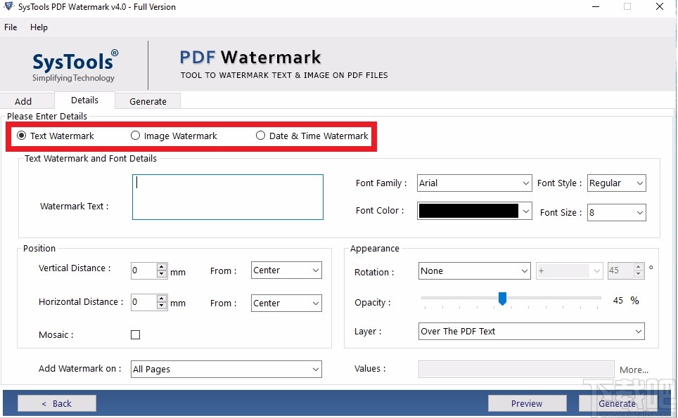 SysTools PDF Watermark(PDF水印添加工具)