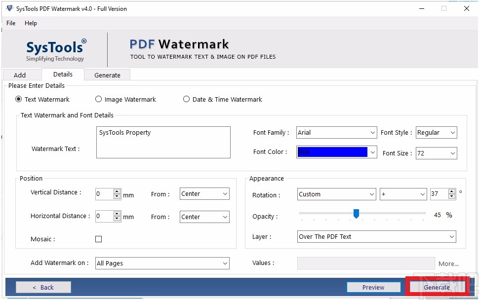 SysTools PDF Watermark(PDF水印添加工具)