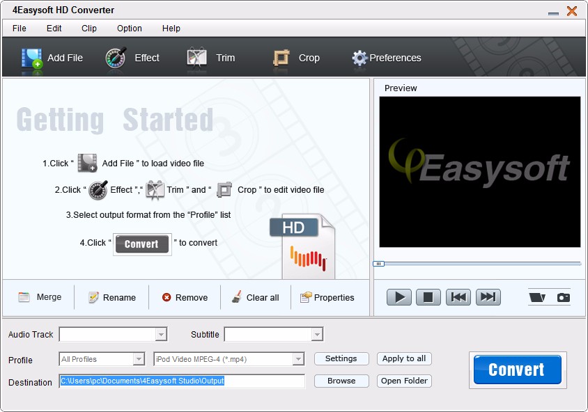 4Easysoft HD Converter转换视频格式的方法