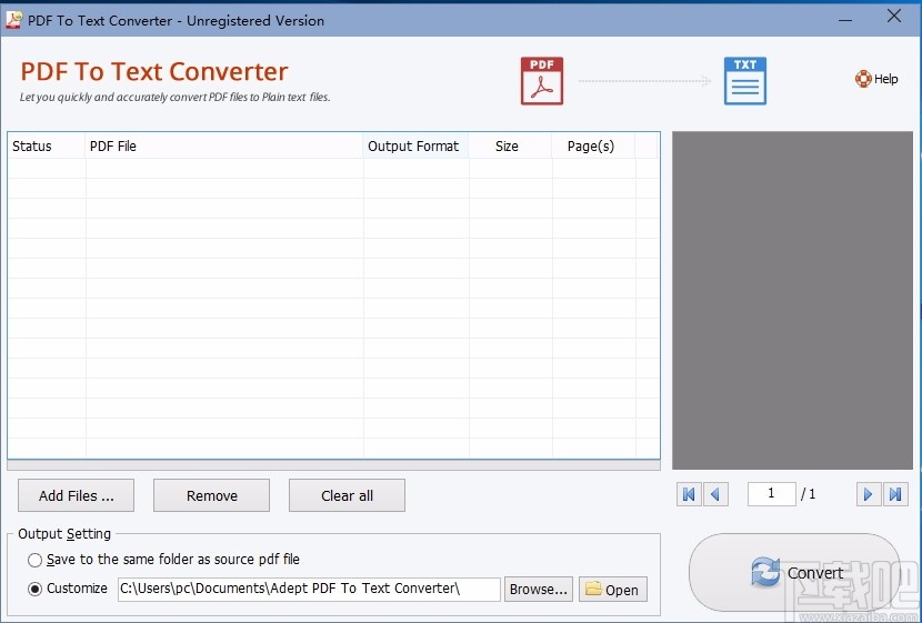 Adept PDF to Text Converter(PDF转文本工具)